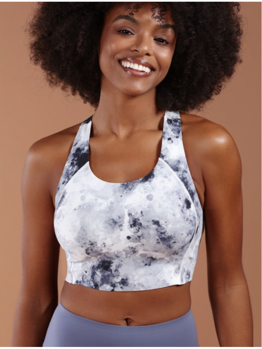 Women's COMFELIE Aero Poise Light Support Longline Sports Bra Navy/Ivory NWT